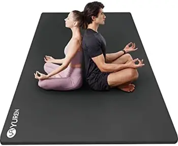 Голямо килимче за йога с Дебелина 1/2 Инча, Подложка за упражнения, 6 'x4', Двойно Широка Тренировъчен подложка за домашен фитнес, Стречинг за Пилатес
