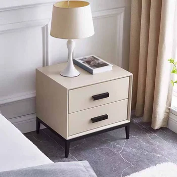 Малки нощни шкафчета за спалня Домакински минимализъм с двухслойным дизайн за съхранение на Мобилни творчеството на Съвременната Нощна мебели