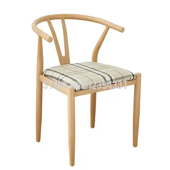 Комбинация от масата за хранене и стол в скандинавски стил, имитация на ковано желязо, масивно дърво, Y-образен стол Kennedy Taishi, стол simple home