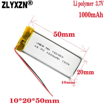 1-10 бр. литиево-полимерни батерии 3,7 В Lipo 102050 1000 mah, литиево-полимерна акумулаторна батерия за безжична мишка, писалка за писане с led подсветка