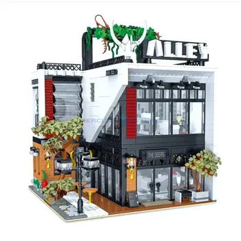 Deers Coffee Shop MOC 10208 Идеи за Изграждане на Тухли, Гледка към улицата, на Града Архитектура на Модела Блокове Играчки, Подаръци за Деца, Момчета, Момичета