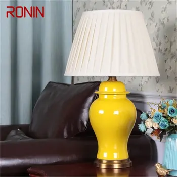 Керамична настолна Лампа RONIN От Месинг Модерна Луксозна Настолна лампа LED За Дома, прикроватной нощни шкафчета, Спални