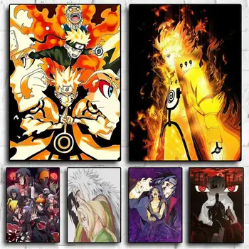 Аниме Hot N-Narutos Аниме-ПЛАКАТ, стенни картини за всекидневната, есенен декор, Малък