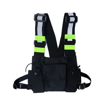 Светоотражающая чанта за джогинг, функционална тактическа нагрудная чанта за мъже, модерен жилетка в стил хип-хоп, чанта за градинска дрехи, поясная чанта, нагрудная чанта