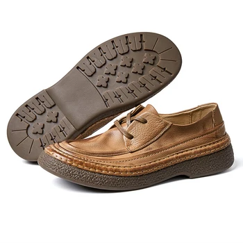 Старомоден ръчно изработени обувки от естествена кожа, Мъжки Годишната Бизнес Ежедневни Обувки от телешка Кожа, Британски Дизайнер