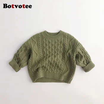 Botvotee 2023, Есенни детски Пуловери в Корейски стил, Пуловер, за момчета или момичета, трикотажни изделия, Пролетта Всекидневни, детски пуловер от 4 години