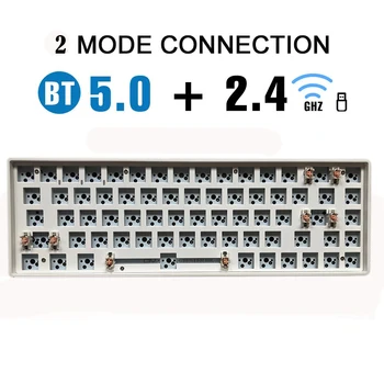 68 клавиши безжична Bluetooth 2.4 G Hotswap САМ Keyboard Kit тестер за изключване на звука, който е съвместим с 3/5 контактни ключове