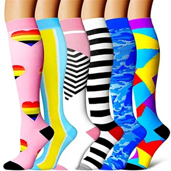 Компресия чорапи с височина до коляното 20-30 мм hg. супена за облекчаване на умора, облекчаване на болка, подуване на бременни, дамски спортни чорапи за джогинг, Чорапи за медицински сестри