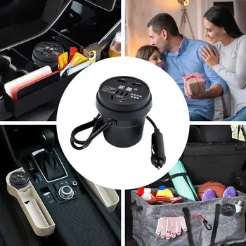 Автомобилен инвертор на контакт, Универсален Двоен USB порт, Адаптер за запалката на автомобил, Адаптер за бързо зареждане на автомобила, Аксесоари за интериор на Автомобил